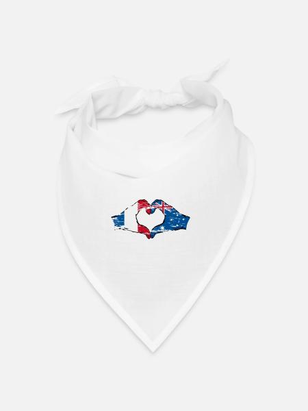 Frankreich Australien Flagge Herzform used - Bandana Dreieckstuch - Weiß