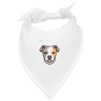 Staffordshire Bullterrier Hunderasse Karikatur Kawai - Bandana Dreieckstuch - Weiß - Vorne
