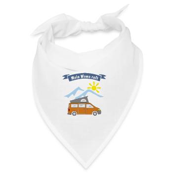 womo ruft campingbus - Bandana Dreieckstuch - Weiß - Vorne