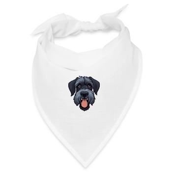 Riesenschnauzer Hunderasse Aquarell Cartoon Kawai - Bandana Dreieckstuch - Weiß - Vorne
