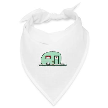 WOHNWAGEN. - CAMPING. - RUHESTAND. - Urlaub. REISE - Bandana Dreieckstuch - Weiß - Vorne