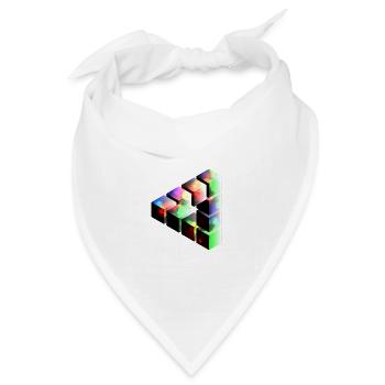Kuben Lichtspiel Farbrauschen - Bandana Dreieckstuch - Weiß - Vorne
