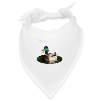 Stockente Ente - Bandana Dreieckstuch - Weiß - Vorne