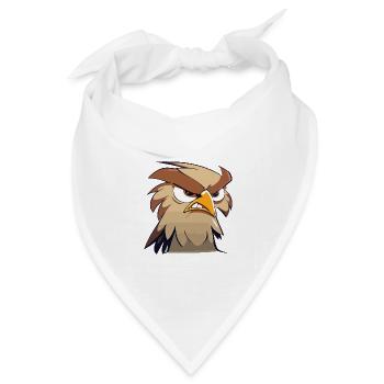 Lustige Adlerkopf Cartoon Illustration - Bandana Dreieckstuch - Weiß - Vorne
