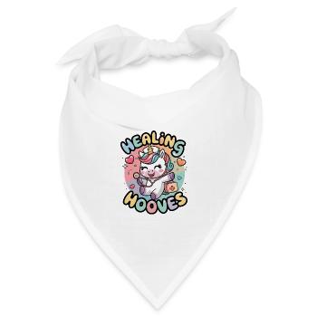 Heilende Hufe - Bandana Dreieckstuch - Weiß - Vorne
