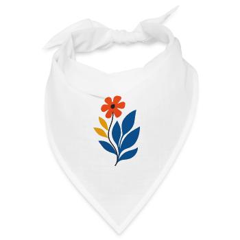 Florale Power – kräftig & kreativ - Bandana Dreieckstuch - Weiß - Vorne
