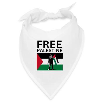 Free palestine | Guy with palestine flag - Bandana Dreieckstuch - Weiß - Vorne