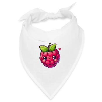 Himbeere - Herz - Bandana Dreieckstuch - Weiß - Vorne