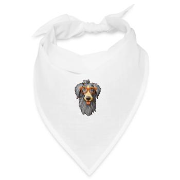 Scottish Deerhound Hunderasse Aquarell Karikatur Ka - Bandana Dreieckstuch - Weiß - Vorne