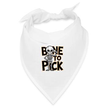 Knochen zum Picken - Bandana Dreieckstuch - Weiß - Vorne