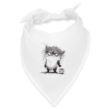 Grantige Katze - Bandana Dreieckstuch - Weiß - Vorne