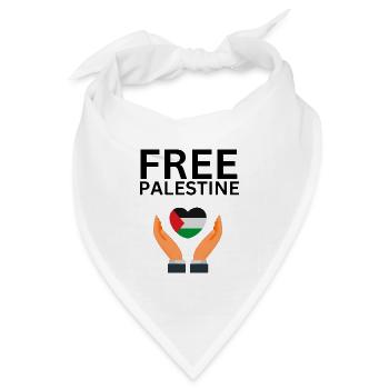 Free Palestine - Bandana Dreieckstuch - Weiß - Vorne