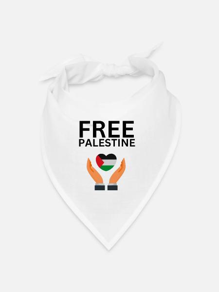 Free Palestine - Bandana Dreieckstuch - Weiß
