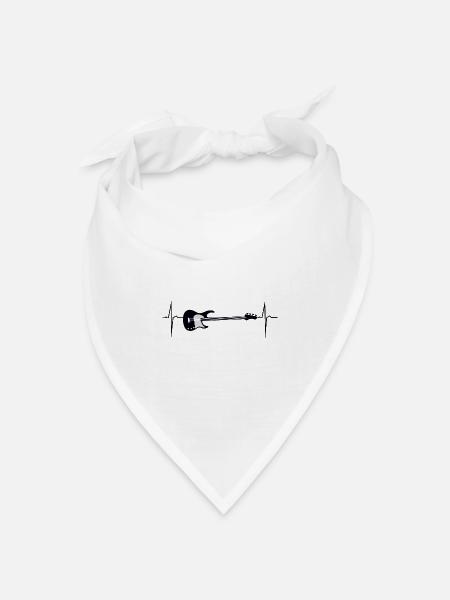 mein herz schlägt für bass - Bandana Dreieckstuch - Weiß