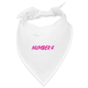 Number 4 - vier - vierter - vierte - 4 - Nummer 4 - Bandana Dreieckstuch - Weiß - Vorne