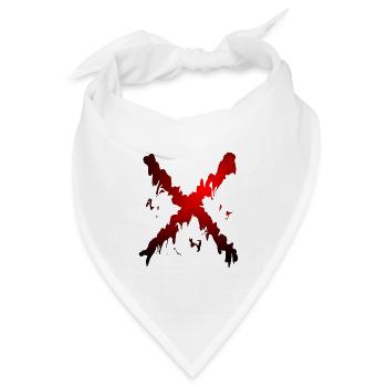 X Desing rot schwarz - Bandana Dreieckstuch - Weiß - Vorne