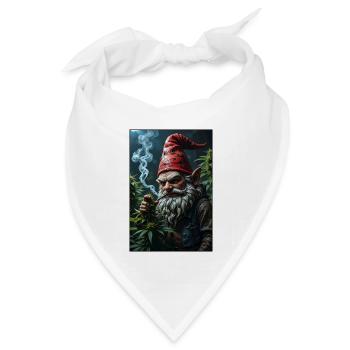 Rauchender Zwerg Albert - Bandana Dreieckstuch - Weiß - Vorne