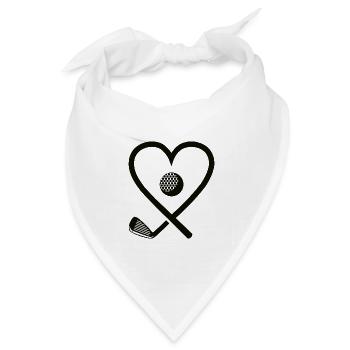 Golf Golfschläger Golfer Golfen Golfspieler - Bandana Dreieckstuch - Weiß - Vorne