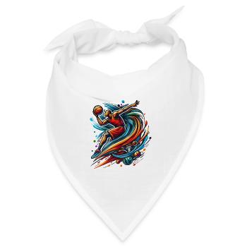 Basketball Logo - Bandana Dreieckstuch - Weiß - Vorne