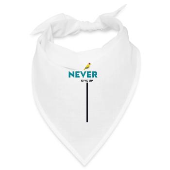 never give up bird - Bandana Dreieckstuch - Weiß - Vorne