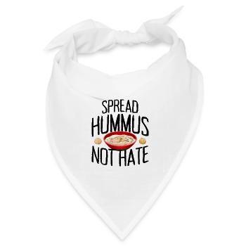 Spread Hummus Not Hate Vegan Geschenk Für Veganer - Bandana Dreieckstuch - Weiß - Vorne