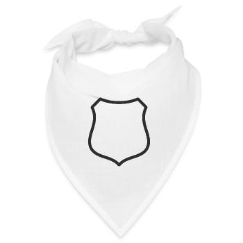 Leeres Schildlinien-Symbol Abzeichen Wappen Umrisssymbol - Bandana Dreieckstuch - Weiß - Vorne