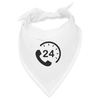 24/7 h Service - Bandana Dreieckstuch - Weiß - Vorne
