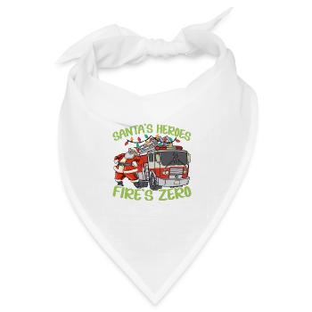 Santa's Heroes Feuerwehr Null Brandbekämpfung Weih - Bandana Dreieckstuch - Weiß - Vorne