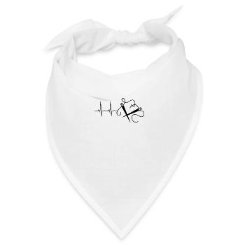 Stricknadeln Stricken Herzschlag - Bandana Dreieckstuch - Weiß - Vorne