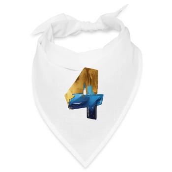 NR. 4 NUMMER 4 COOL 4. GEBURTSTAG - Bandana Dreieckstuch - Weiß - Vorne