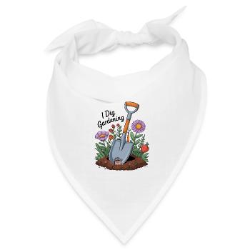 Ich stehe auf Gartenarbeit - Bandana Dreieckstuch - Weiß - Vorne