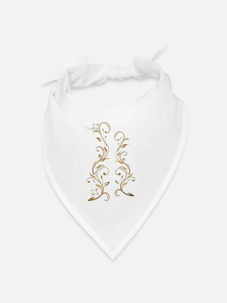 Blumenranken - Bandana Dreieckstuch - Weiß