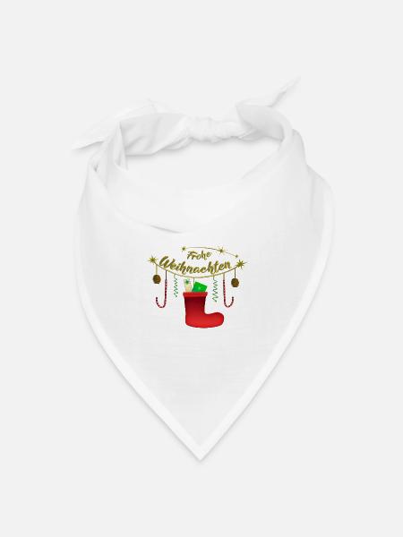 Frohe Weihnachten Candy Nikolausstiefel - Bandana Dreieckstuch - Weiß