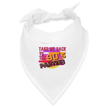 Bring mich zurück zu den Partys der 90er - Bandana Dreieckstuch - Weiß - Vorne