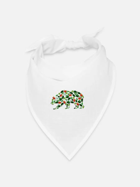 Blattbär - Bandana Dreieckstuch - Weiß
