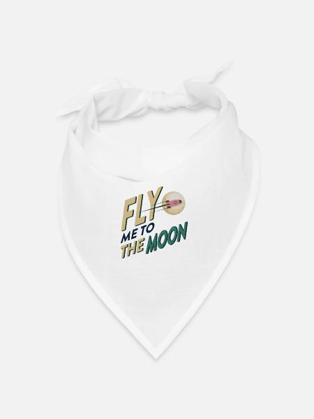 fly me to the moon - Bandana Dreieckstuch - Weiß