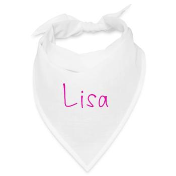 Lisa Schriftzug Neonpink - Bandana Dreieckstuch - Weiß - Vorne