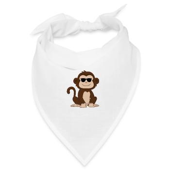 Affe Cooler Cooles Äffchen Baby Geschenkidee - Bandana Dreieckstuch - Weiß - Vorne