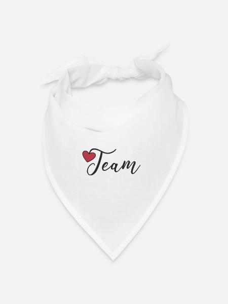 Team Herz - Bandana Dreieckstuch - Weiß