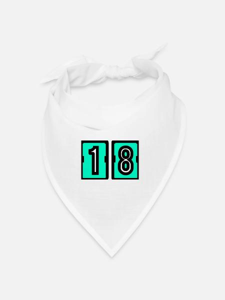 18. 18. GEBURTSTAG. GEBURTSTAG 18 JAHRE. 18 - Bandana Dreieckstuch - Weiß