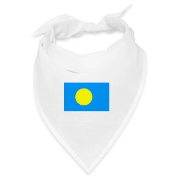 Palau – Sonnenflagge auf blauem Hintergrund - Bandana Dreieckstuch - Weiß - Vorne