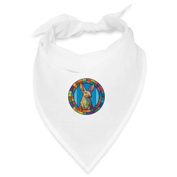 Erdferkel Buntglas Buntes Cartoon Kawaii Haustier - Bandana Dreieckstuch - Weiß - Vorne
