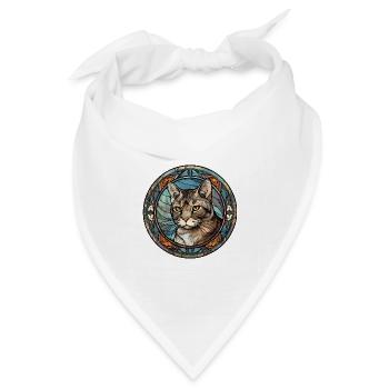 Brasilianische Kurzhaarkatzenrasse Aquarellglas - Bandana Dreieckstuch - Weiß - Vorne