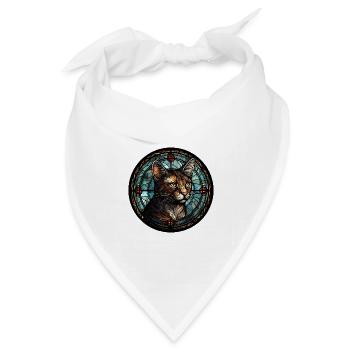 Brasilianische Kurzhaarkatzenrasse Aquarellglas - Bandana Dreieckstuch - Weiß - Vorne
