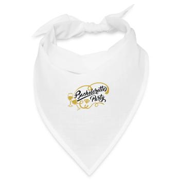 Bachelorette Party - JGA mit Sektgläsern - Bandana Dreieckstuch - Weiß - Vorne