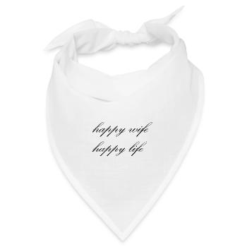 Glückliche Ehefrau glückliches Leben - Bandana Dreieckstuch - Weiß - Vorne