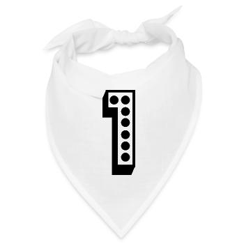1. 1 JAHR. 1. JAHRESTAG. 1 JAHR GEBURTSTAG - Bandana Dreieckstuch - Weiß - Vorne