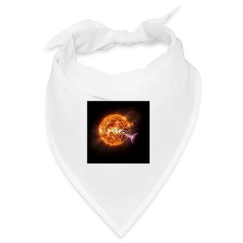 Feuriger Kometen-Print auf T-Shirt - Bandana Dreieckstuch - Weiß - Vorne