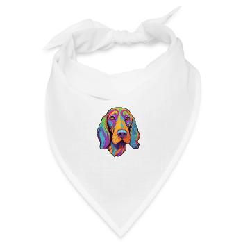 Poitevin Hund Rasse Cartoon Kawaii Illustrati - Bandana Dreieckstuch - Weiß - Vorne