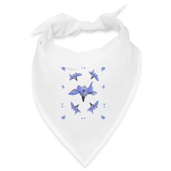 Borretsch Muster blaue Blumen lila Blüten - Bandana Dreieckstuch - Weiß - Vorne